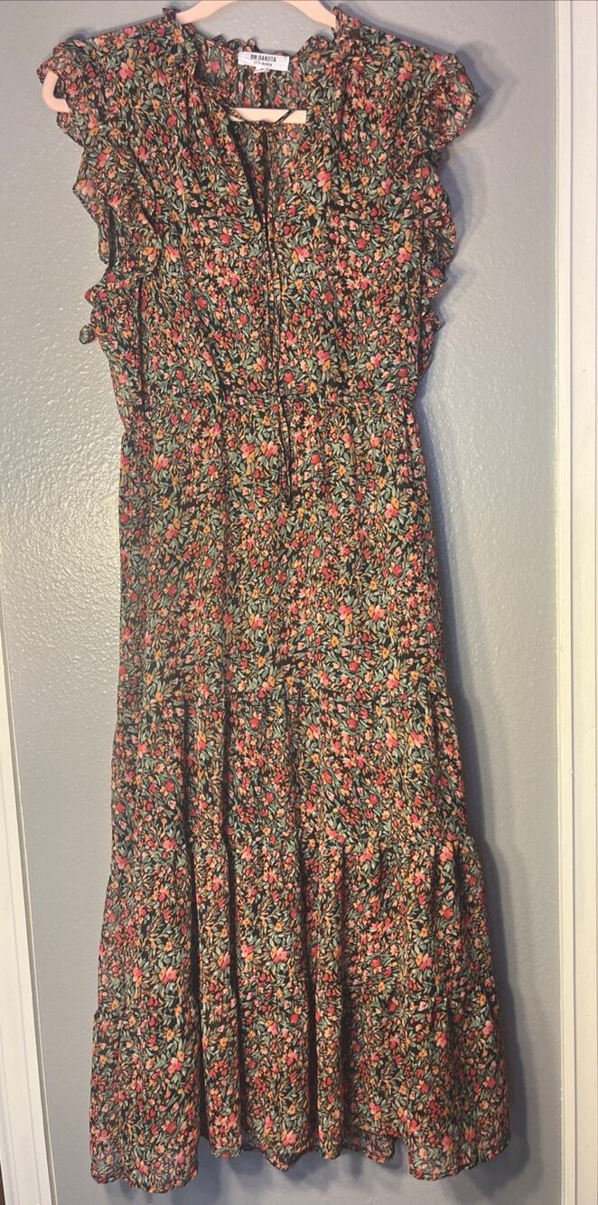 BB Dakota Steve Madden Short Sleeved Midi Summer Dress Women's Size S